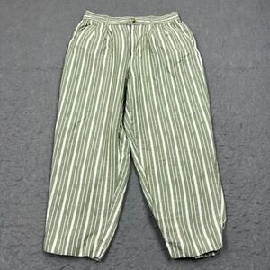 Madewell Green Striped Ankle Pants